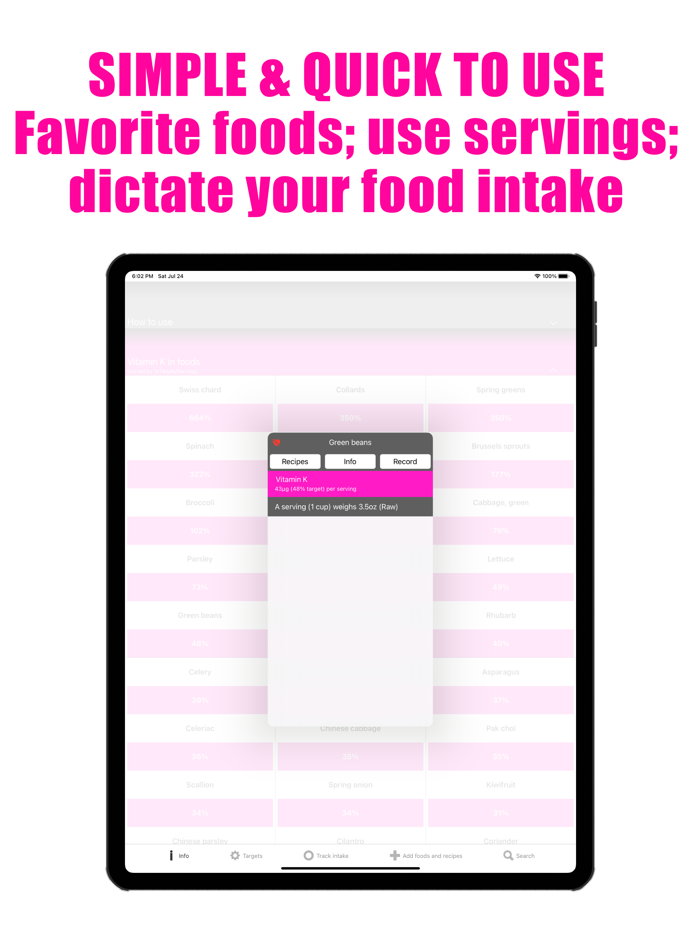 Vitamin K Counter and Tracker