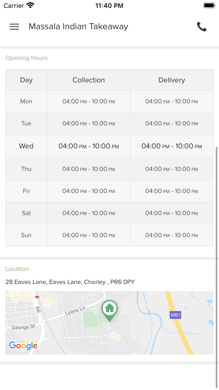 Massala Indian Takeaway.