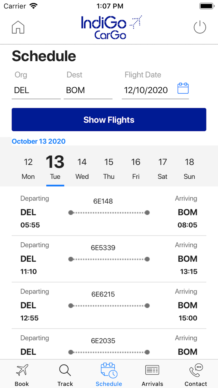 IndiGo – Cargo Shipper App