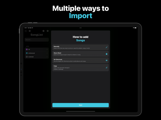 SongList: Save Music for Later iPad app afbeelding 2