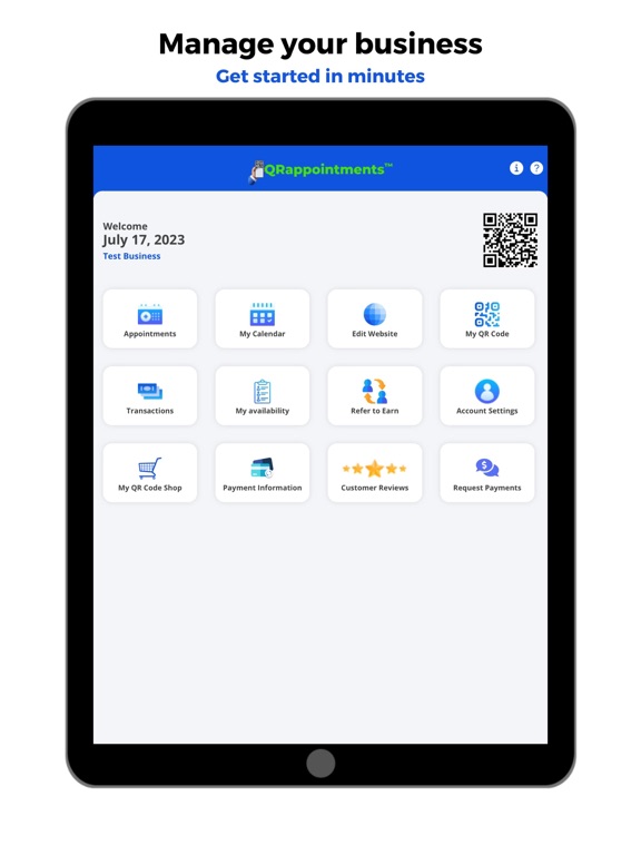 QRappointments iPad screenshot 1 - Business app
