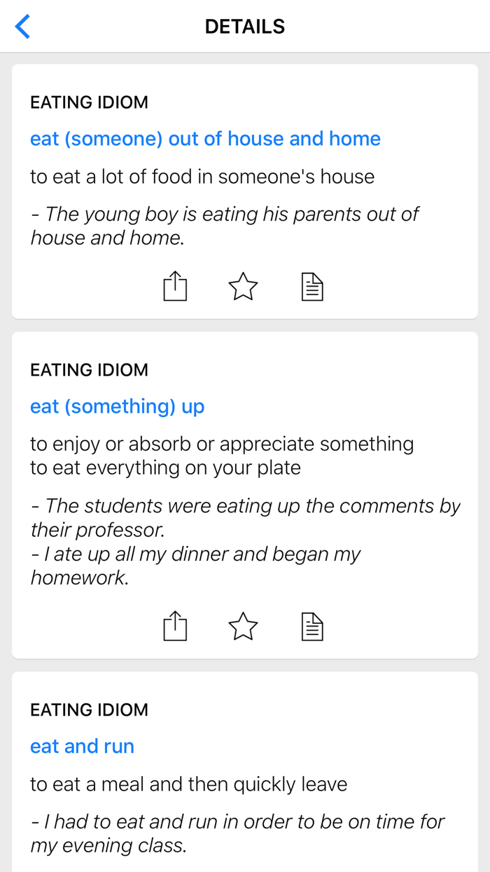 Education and Food idioms