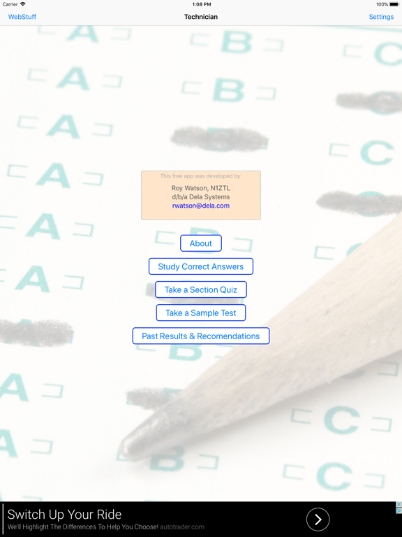 Ham Radio Exam - Tech iPad screenshot 1 - Utilities app