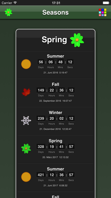 Seasons App Screenshot