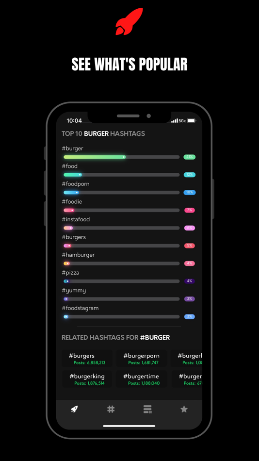 #2. TagRocket - Hashtag Generator (iOS) 由: Slikk Mobile, LLC