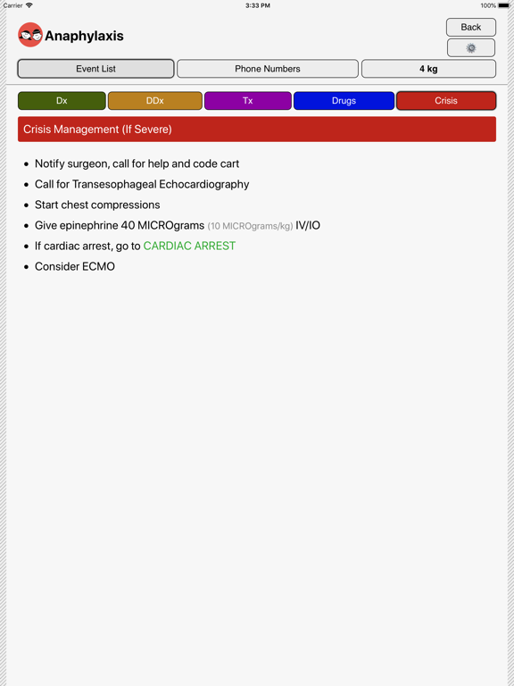 Pedi Crisis 2.0 iPad screenshot 8 - Medical app