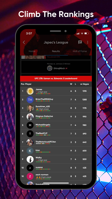 Fanatics Fantasy MMA Screenshot
