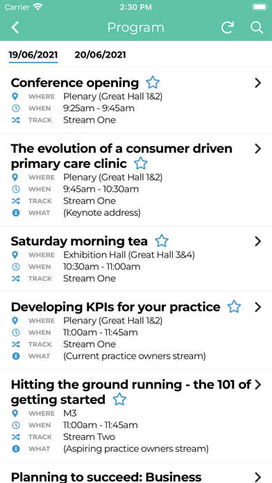 RACGP Events Screenshot