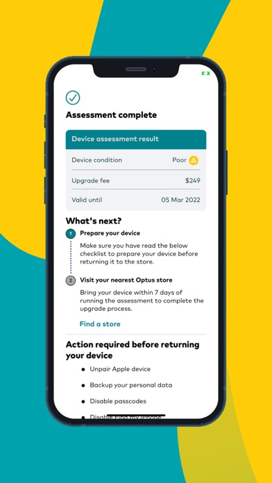 Optus Device Check Screenshot