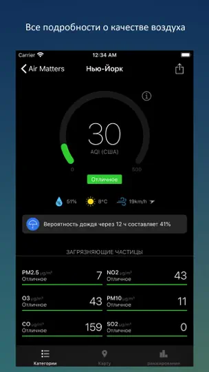 Скриншот Air Matters на iPhone 4