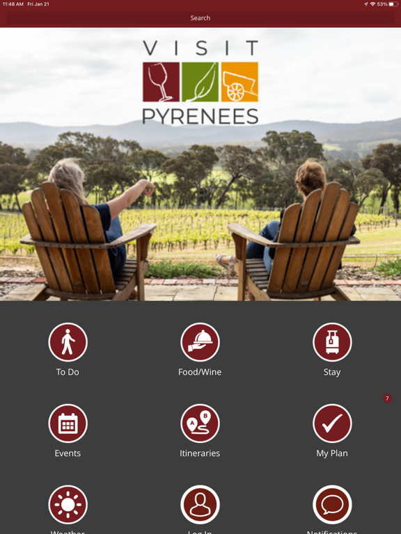 Visit Pyrenees Victoria iPad screenshot 1 - Travel app