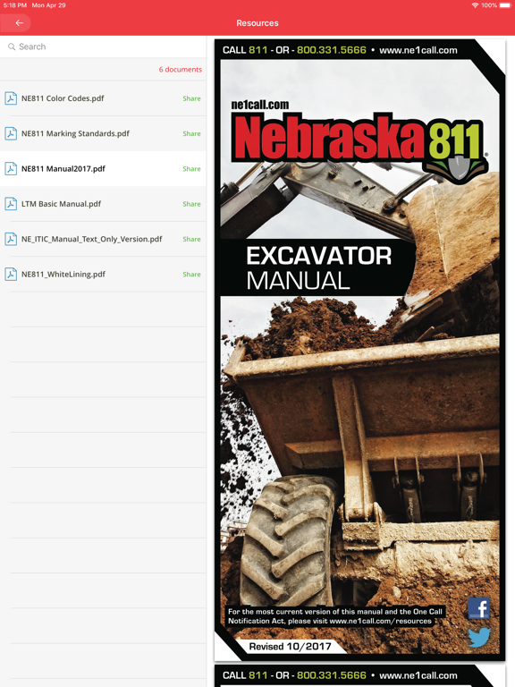 Nebraska 811 iPad screenshot 3 - Utilities app