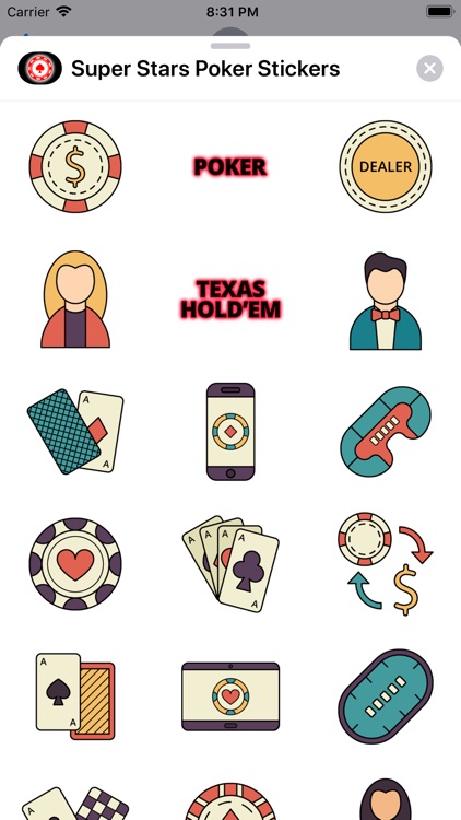 Super Stars Poker Stickers