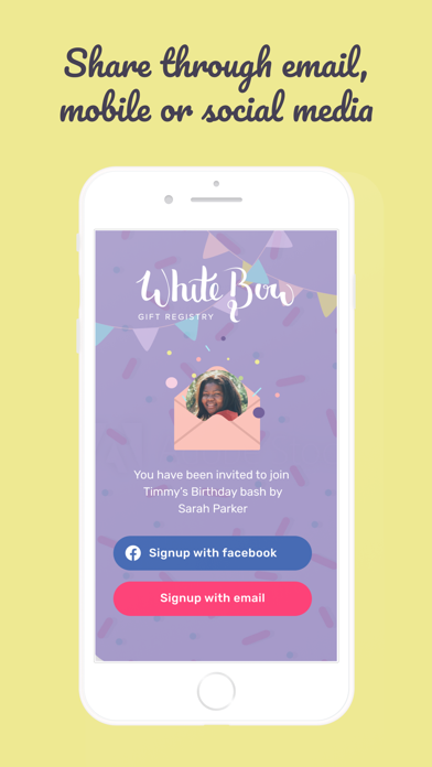White Bow Gift Registry Screenshot