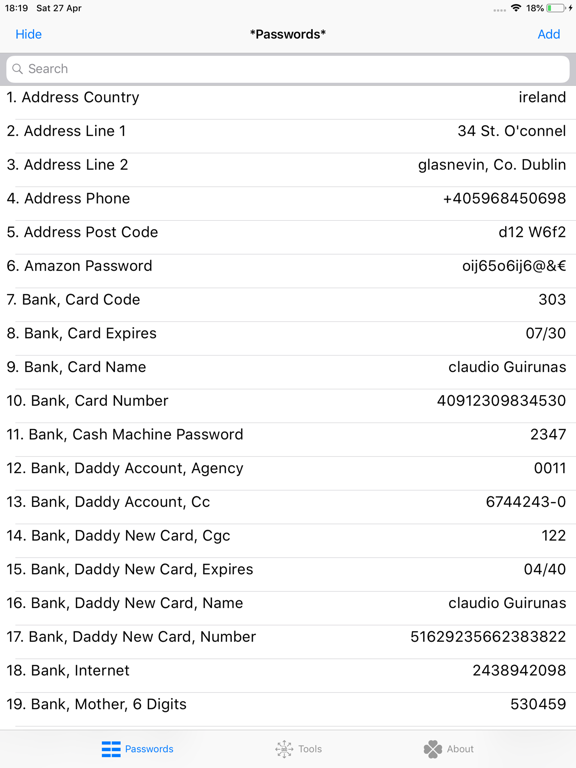 Screenshot #3 for *Passwords* Select & Paste