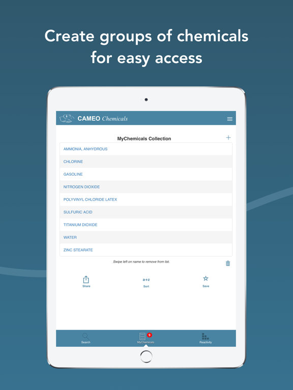 CAMEO Chemicals iPad screenshot 4 - Reference app