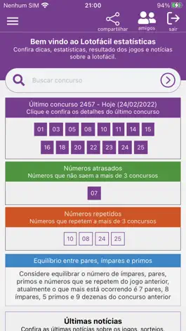 Game screenshot Lotofácil estatísticas mod apk