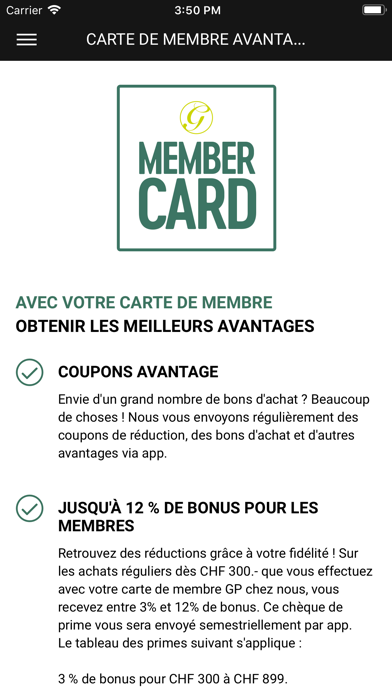 Golfers Paradise Member App FR Screenshot