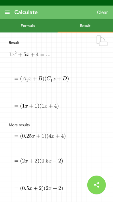 Factoring Quadratic Trinomials Screenshot