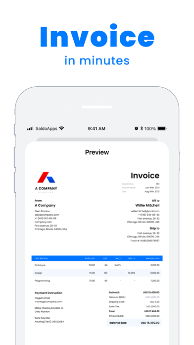 Invoice Maker by Saldo Apps Screenshot
