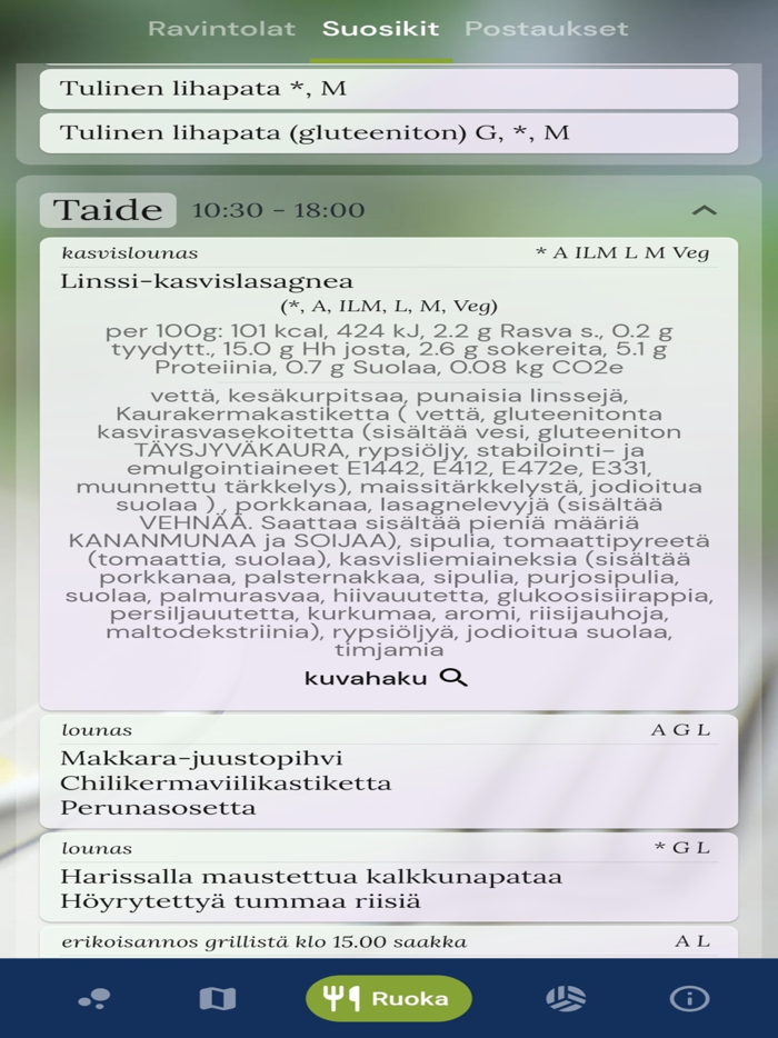 JYU food menus and community