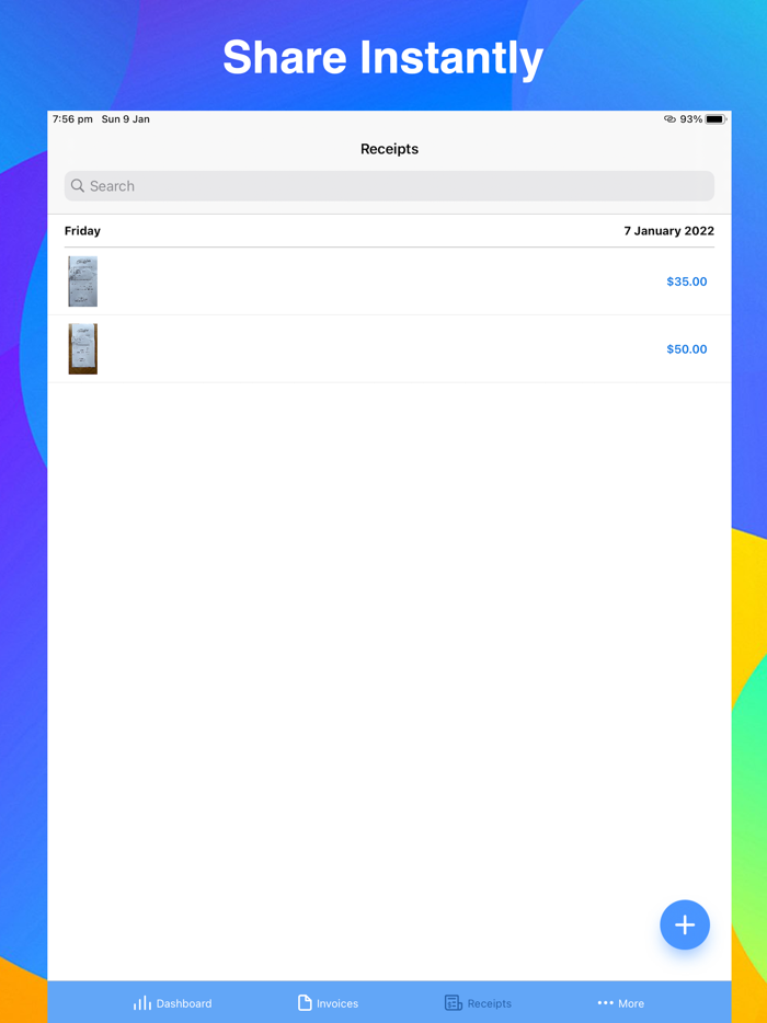 Receipts Tracker Tax Return