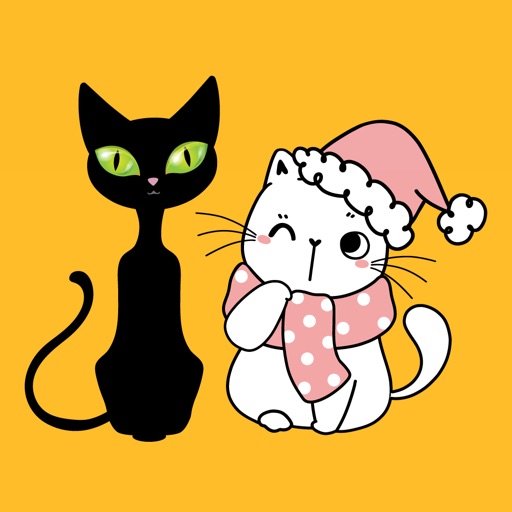 Black & White Cat Stickers icon