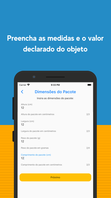 Valor de Entrega Correios Screenshot