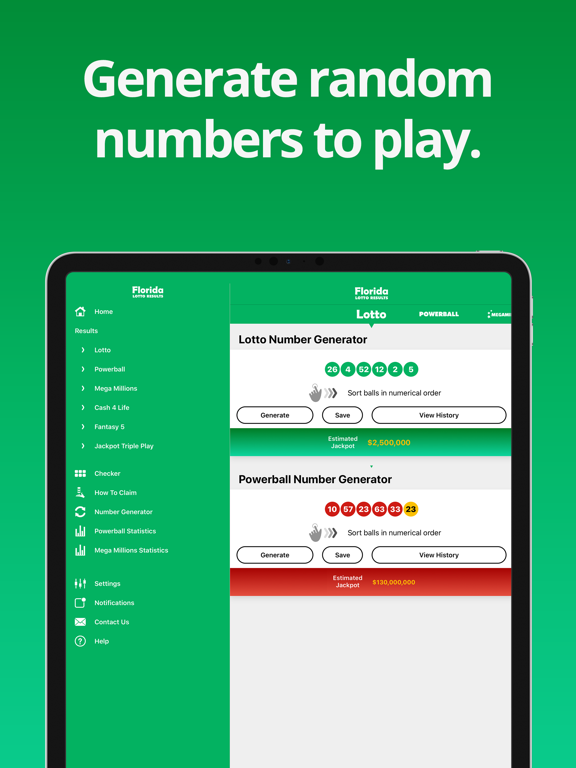 Florida Lotto Results iPad screenshot 4 - Entertainment app