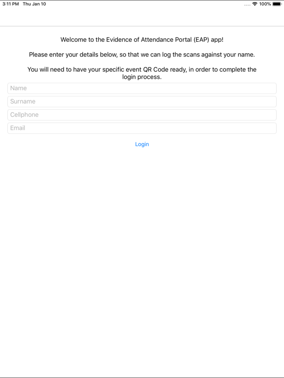 EAS Scanner iPad screenshot