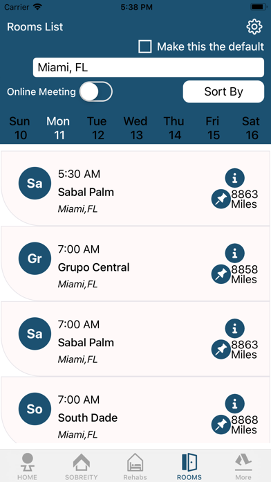 zSober:AA Meetings, Rehab Screenshot