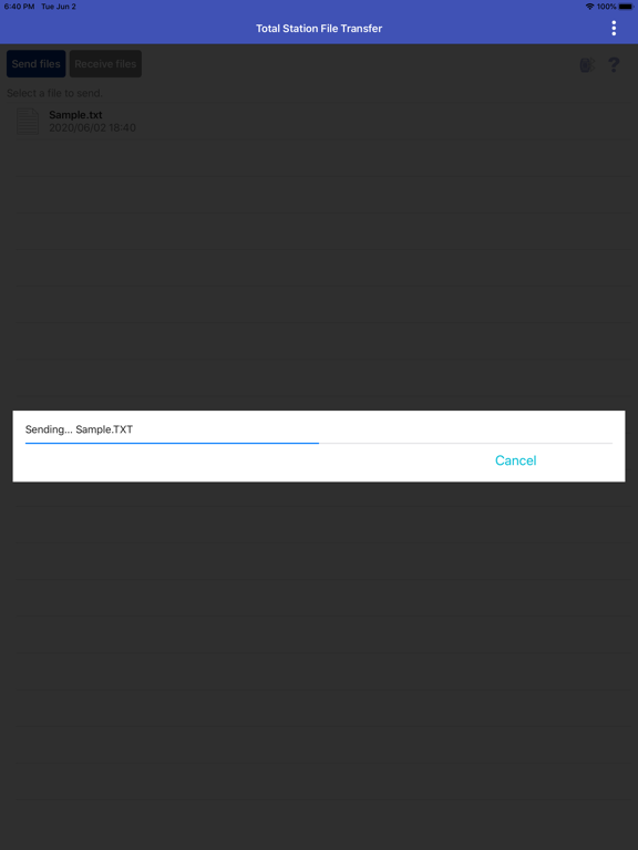 Total Station File Transfer iPad screenshot 5 - Productivity app