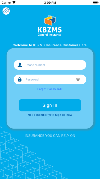 KBZ Insurance Customer Care Screenshot