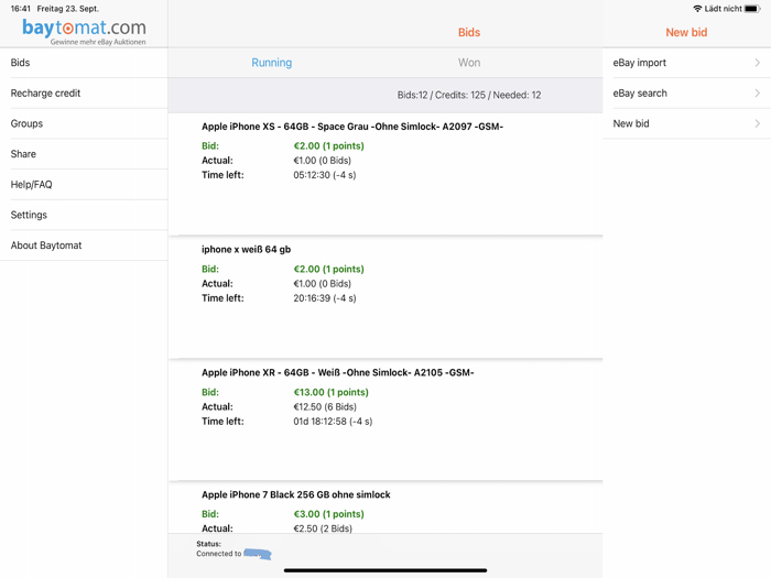 Sniper for ebay bid auctions