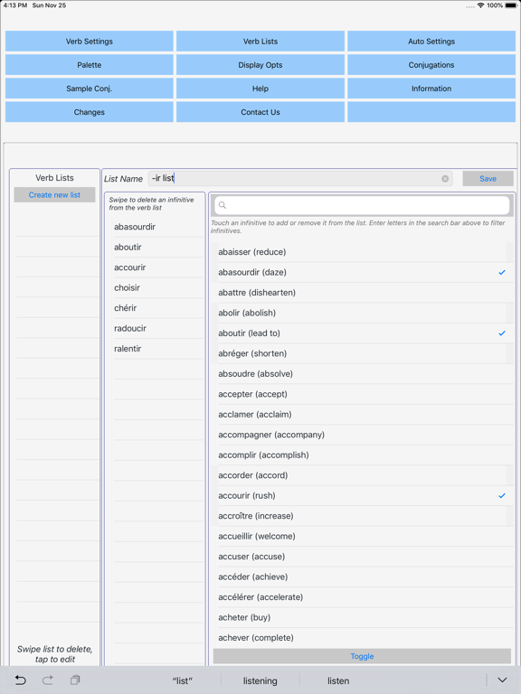 Verbes - French Verb Trainer iPad screenshot 10 - Education app