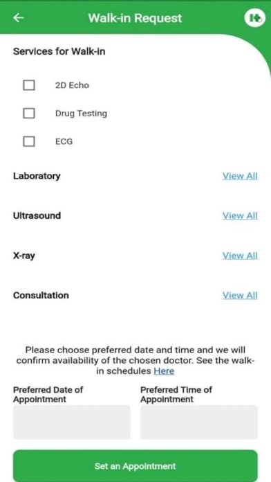 HealthCheck Clinic Screenshot