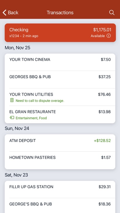Today's Bank Go Screenshot