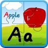 Alphabet ABC jigsaw flash card icon