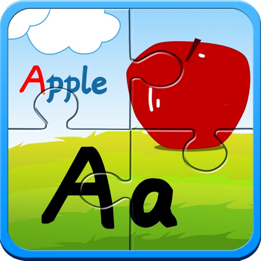 Alphabet ABC jigsaw flash card icon