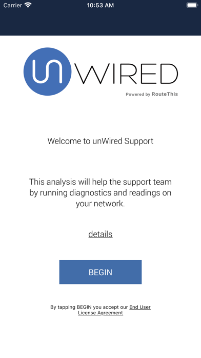 unWired Support Screenshot
