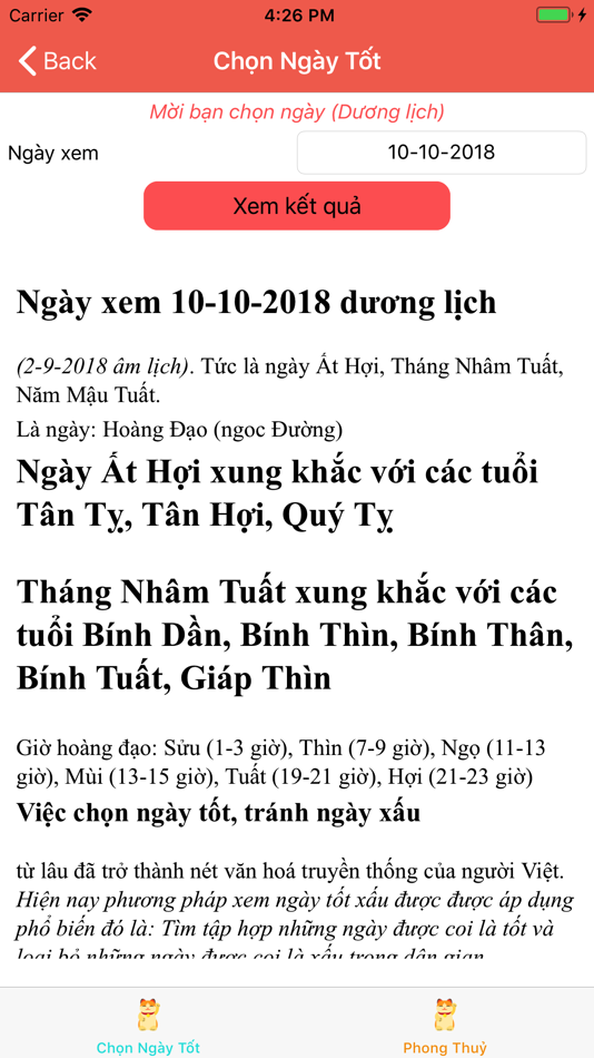 #2. Xem Ngày Tốt Xấu (iOS) 由: Duy Trinh