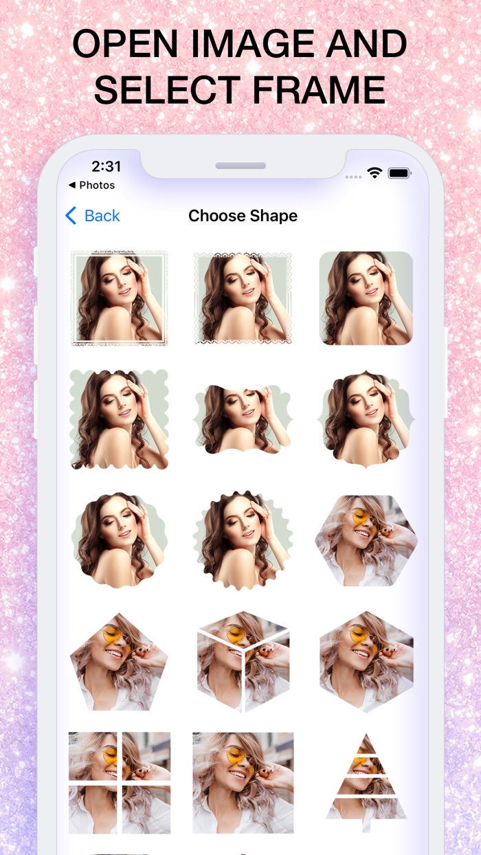 Vanill Frame, Glitter, Shape