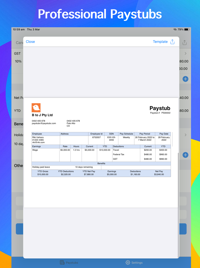 Paystub Creator