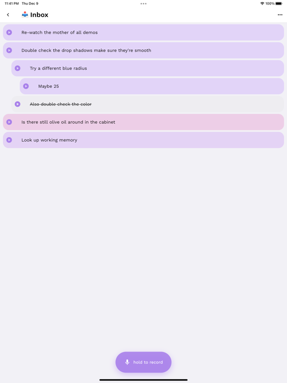Voiceliner iPad screenshot 1 - Productivity app