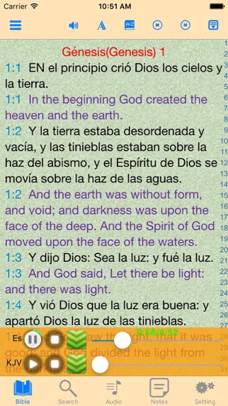 Spanish English Holy Bible Screenshot