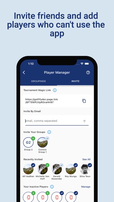 Golfify - Golf Tournament App Screenshot