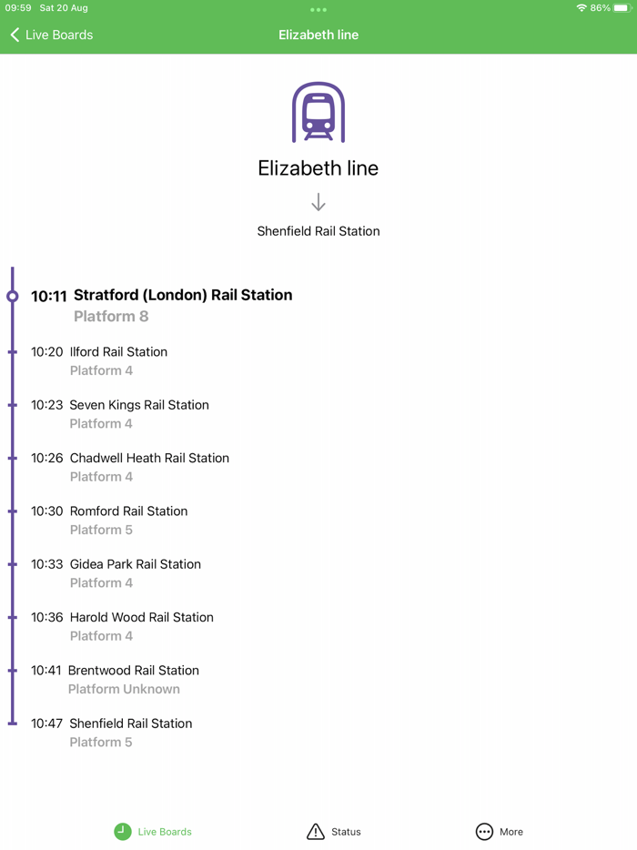 Live Boards - Train and TFL Time