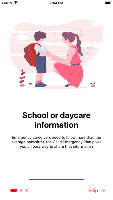 Child Emergency Plan Screenshot