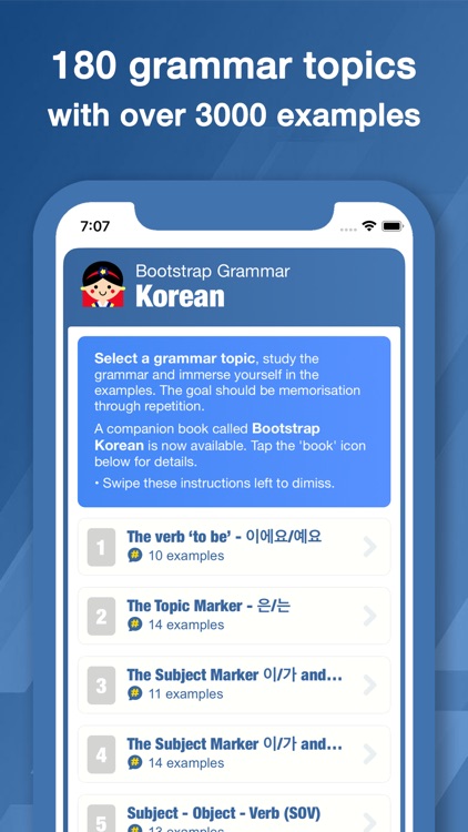 Bootstrap Korean Grammar