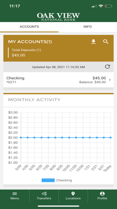 Oak View National Bank Screenshot
